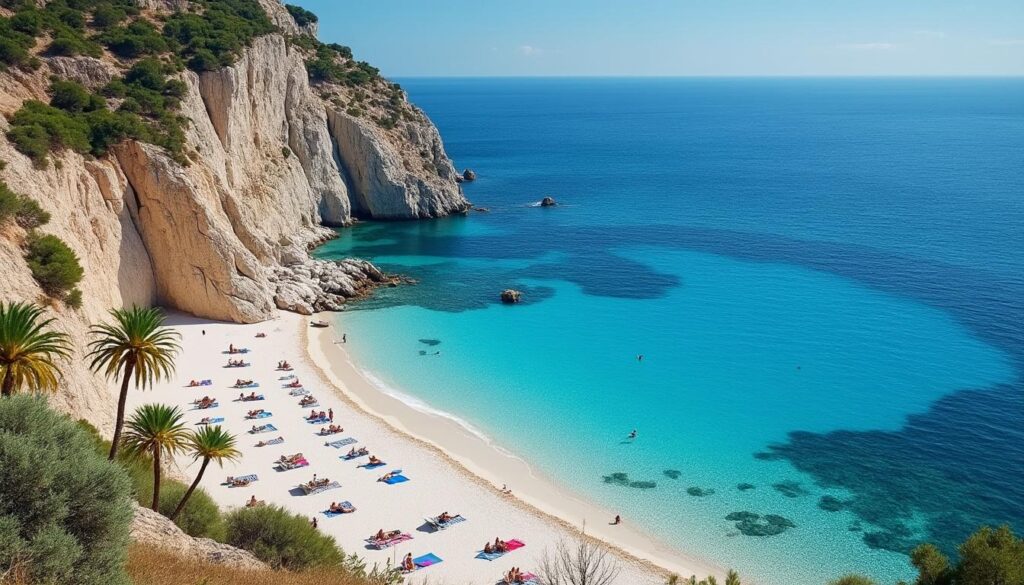 découvrez la plage du grand sperone en corse, célèbre pour son sable blanc immaculé et ses eaux limpides, un véritable paradis méditerranéen idéal pour la détente et les activités nautiques.