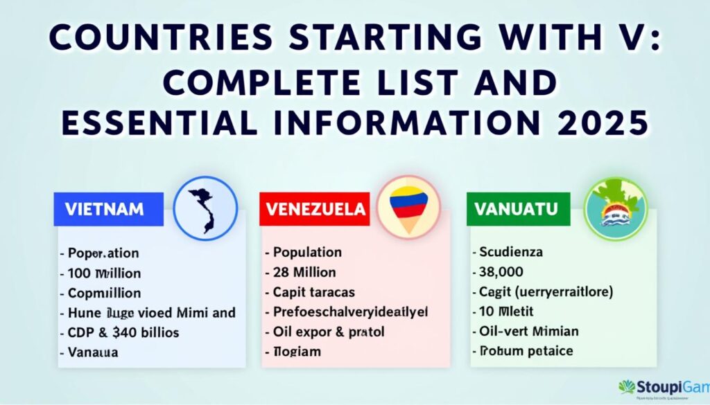 découvrez la liste complète des pays en v pour 2025 avec des informations essentielles et mises à jour pour mieux comprendre leur situation géographique et culturelle.