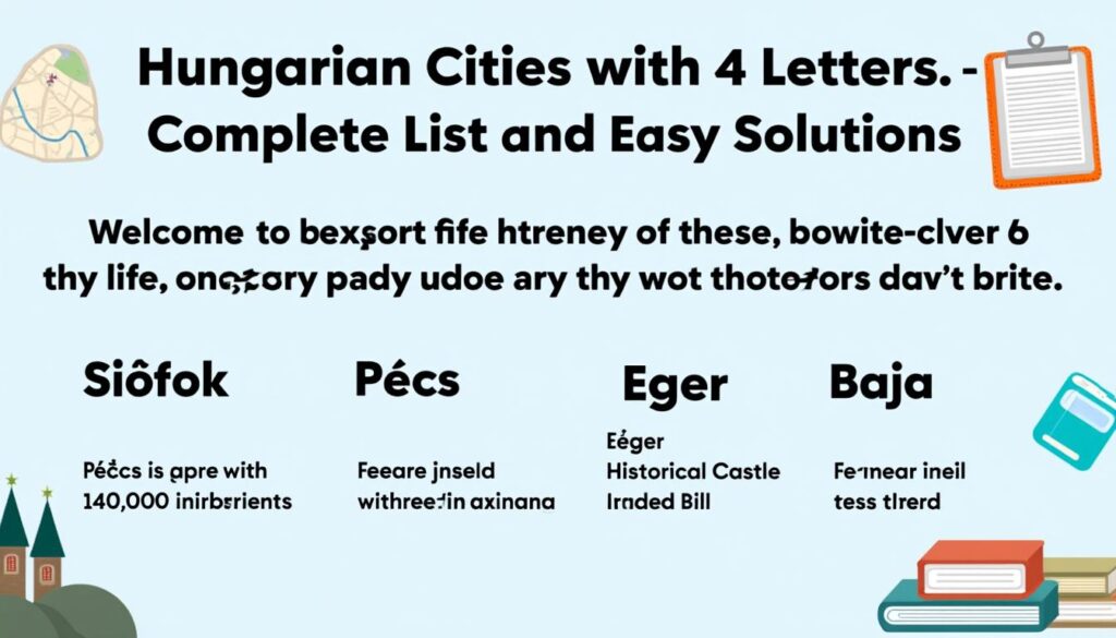 découvrez la liste complète des villes de hongrie en 4 lettres et trouvez facilement toutes les solutions pour vos jeux de mots, quiz et énigmes.