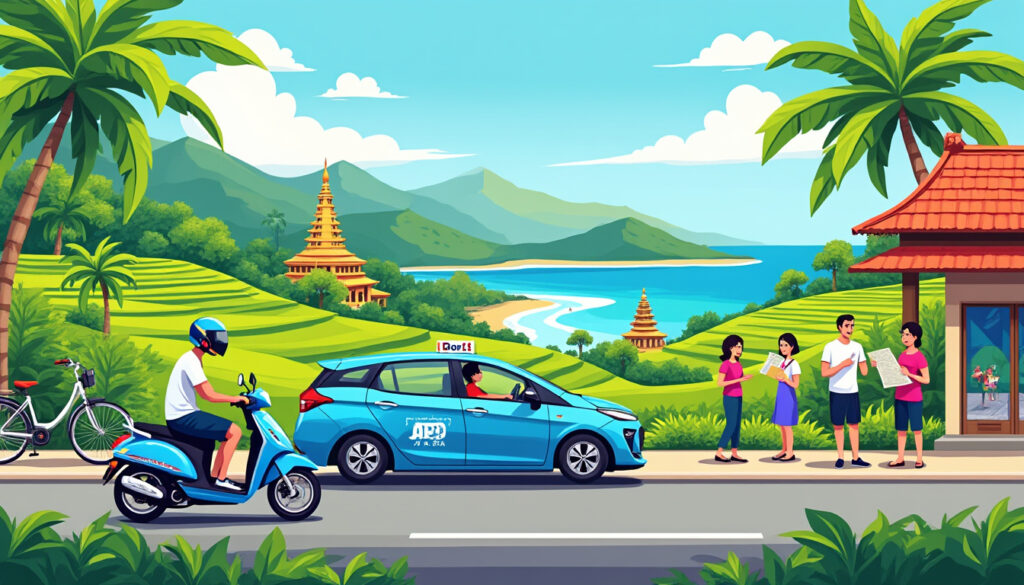 découvrez les meilleurs moyens de transport à bali en 2024 pour un voyage simple et agréable : scooters, taxis, location de voiture et transports locaux.