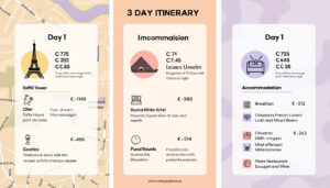 découvrez paris en 3 jours avec un itinéraire complet, hébergement confortable et repas inclus pour un séjour sans stress et inoubliable.