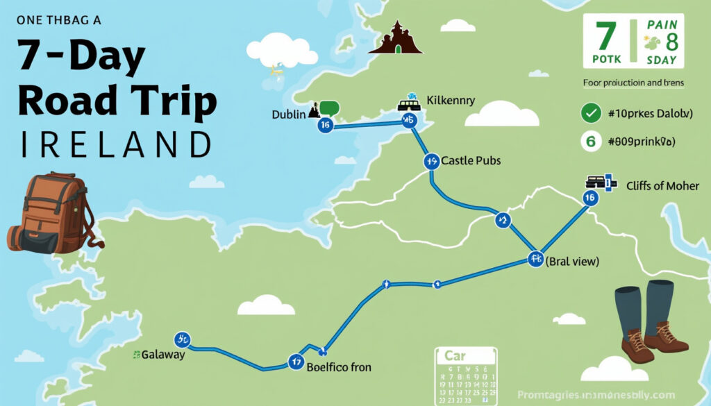 découvrez un itinéraire complet pour un road trip de 7 jours en irlande, avec des conseils pratiques pour profiter pleinement de votre aventure sur l'île émeraude.