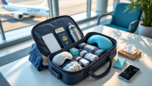 préparez votre prochain vol avec un kit de voyage en avion : des accessoires pratiques et indispensables pour plus de confort, d’organisation et de sérénité.